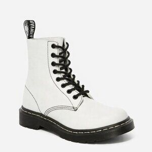 Dr. Martens 1460 Pascal White Leather Combat Boots 6 Festival Street Style